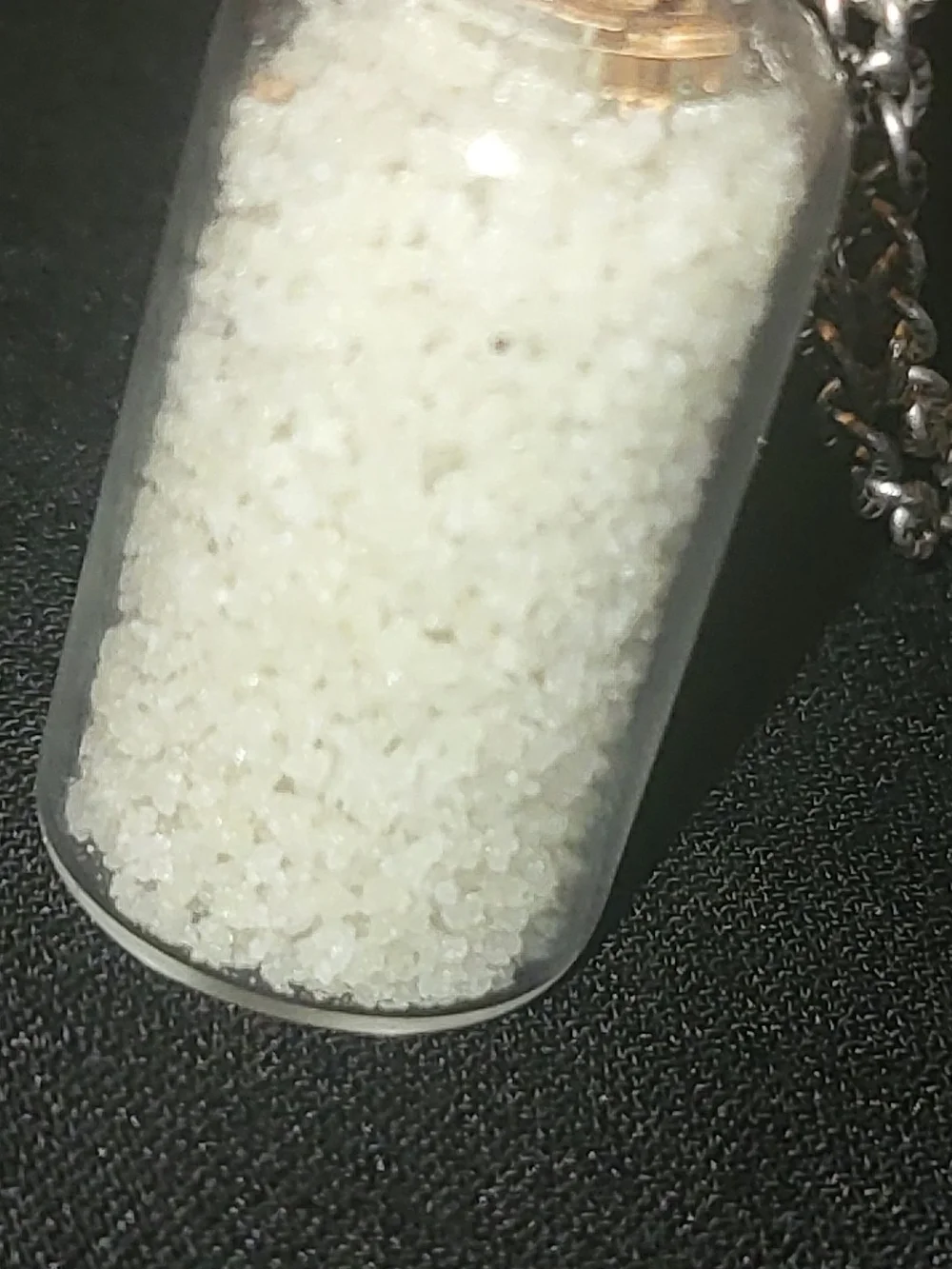 Silver Pendant Bottle Necklace - White Enamel Accent